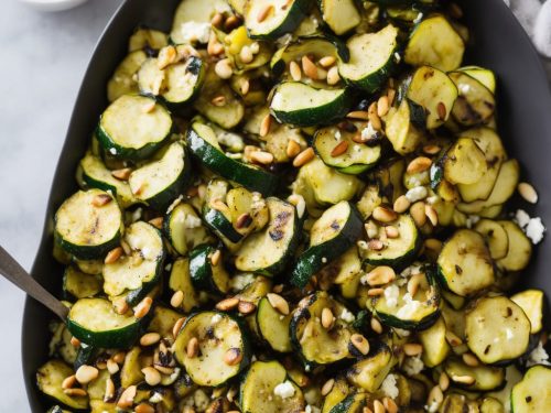 Griddled Courgettes with Pine Nuts & Feta
