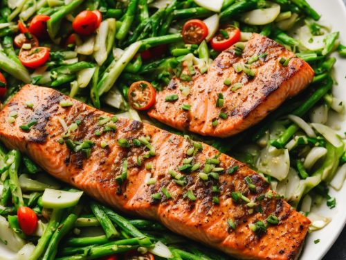 Griddled Salmon with Spring Onion Dressing