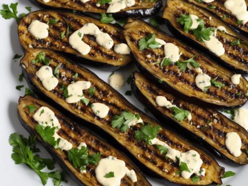 Grilled Aubergine with Creamy Dressing