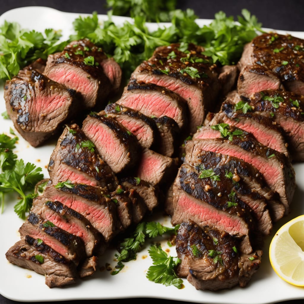 Grilled Beef Tenderloin with Herb-Garlic-Pepper Coating