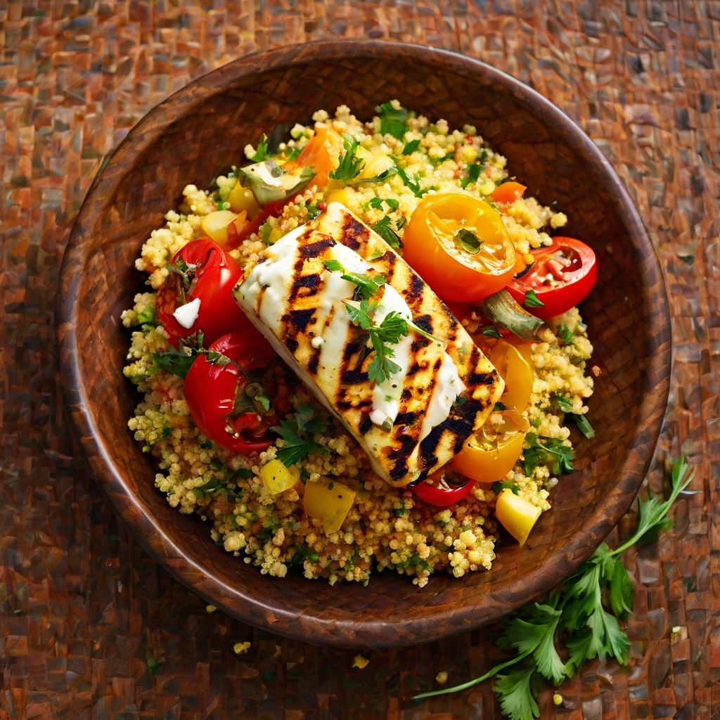 Grilled Halloumi with Spiced Couscous