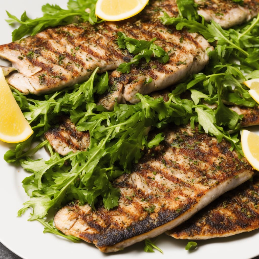 Grilled Herrings with Mustard & Basil Dressing