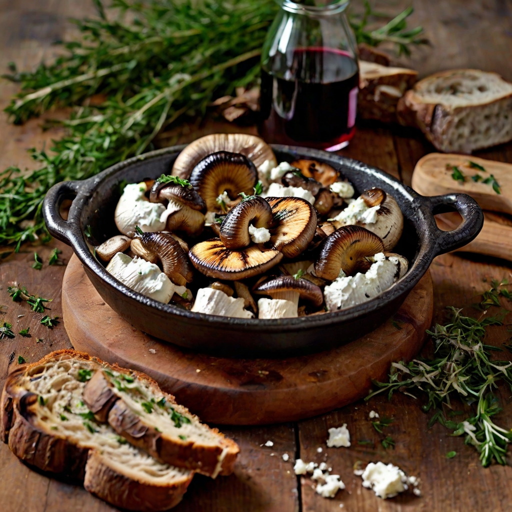 Grilled Mushrooms with Goat's Cheese