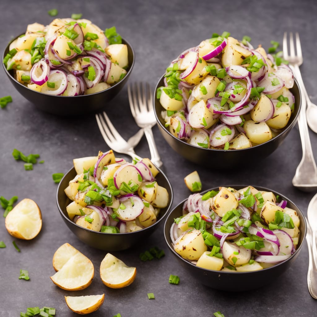 Grilled Red Onion & Potato Salad