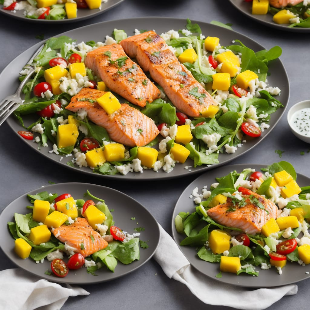 Grilled Salmon & Mango Salad with Coconut Dressing