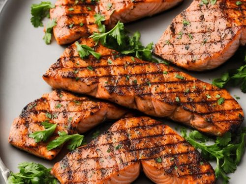 Grilled Salmon Steaks Italian-Style