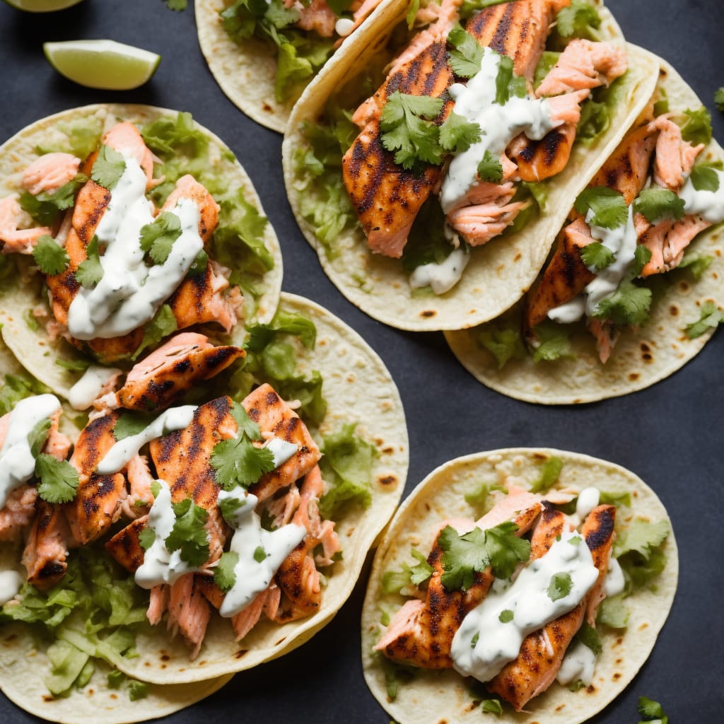 Grilled Salmon Tacos with Chipotle Lime Yogurt