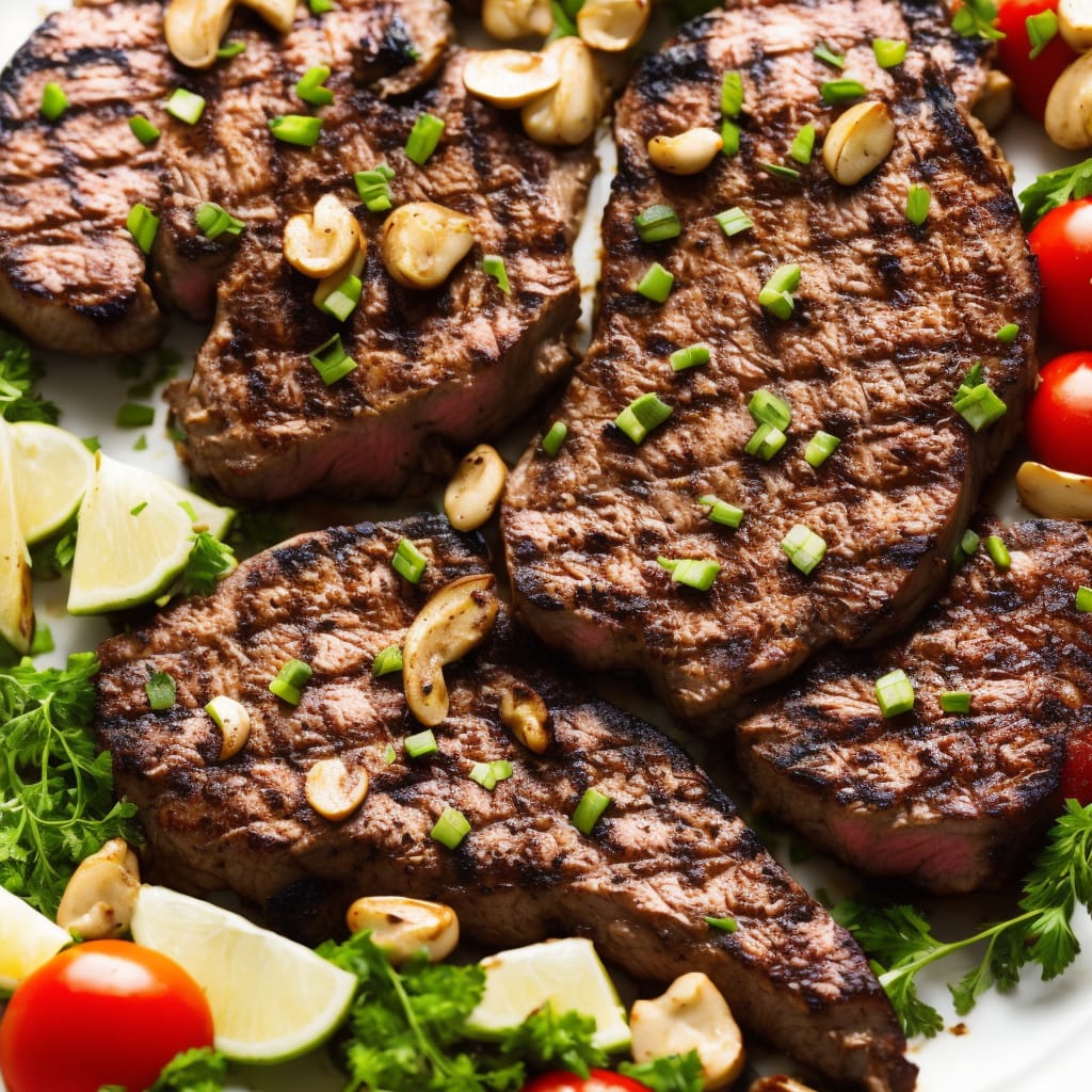 Grilled Steak topped with Ceps