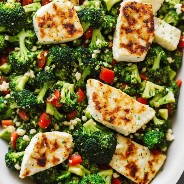 Halloumi with Broccoli Tabbouleh & HoneyHarissa Dressing Recipe