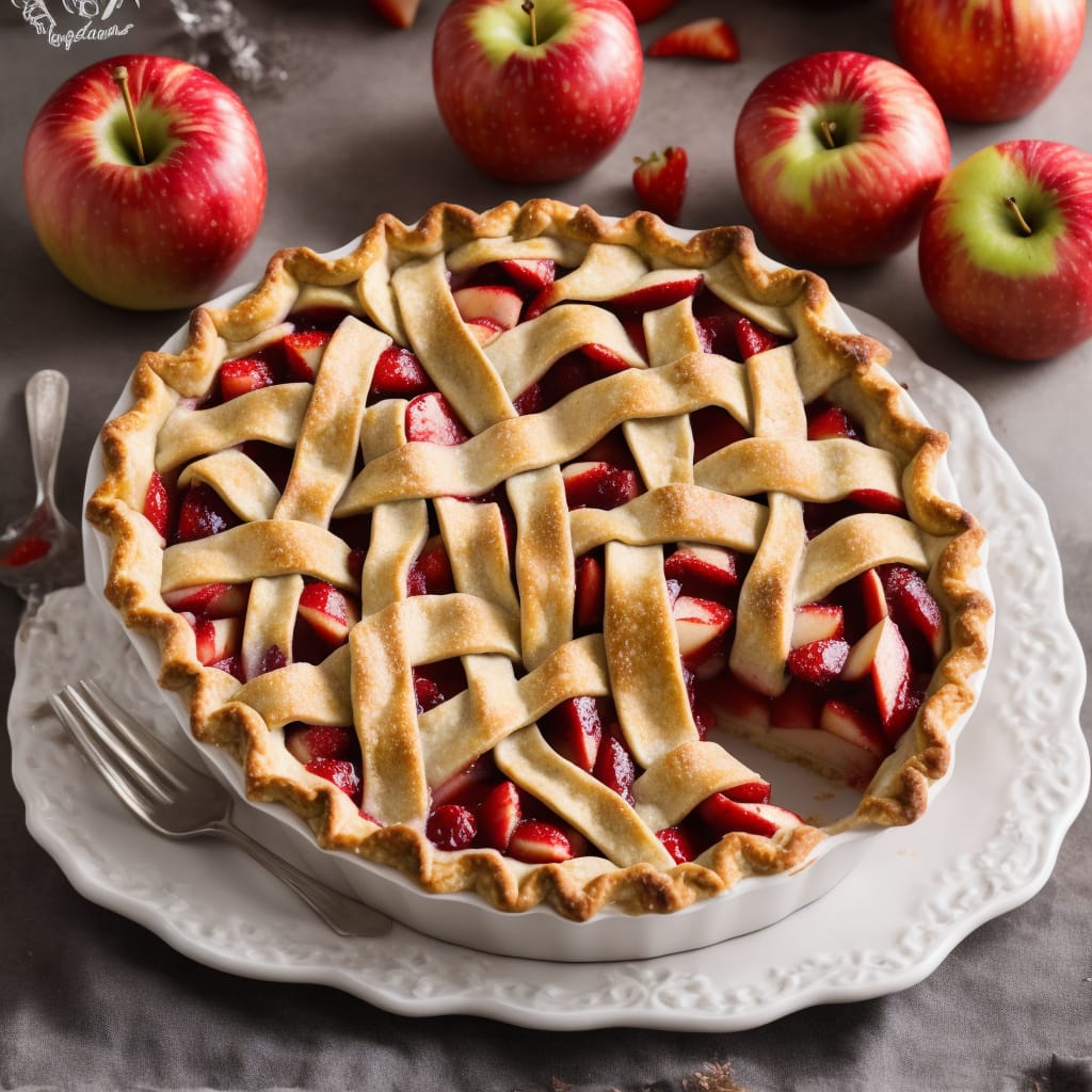 Halloween Apple & Strawberry Pie
