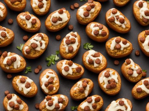 Halloween Mini Baked Potatoes with Sticky Sausages