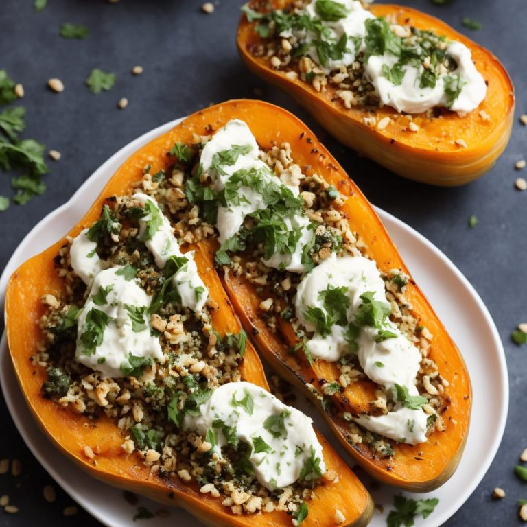 Hasselback Butternut Squash with Tahini Yogurt & Gremolata Recipe ...