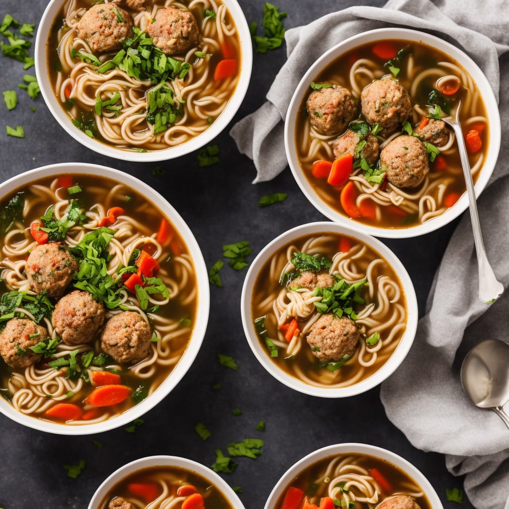 Healthy Meatball & Noodle Soup