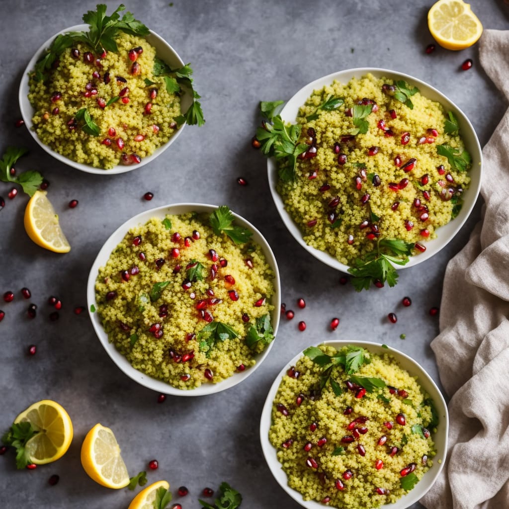 Herby Couscous with Citrus & Pomegranate Dressing