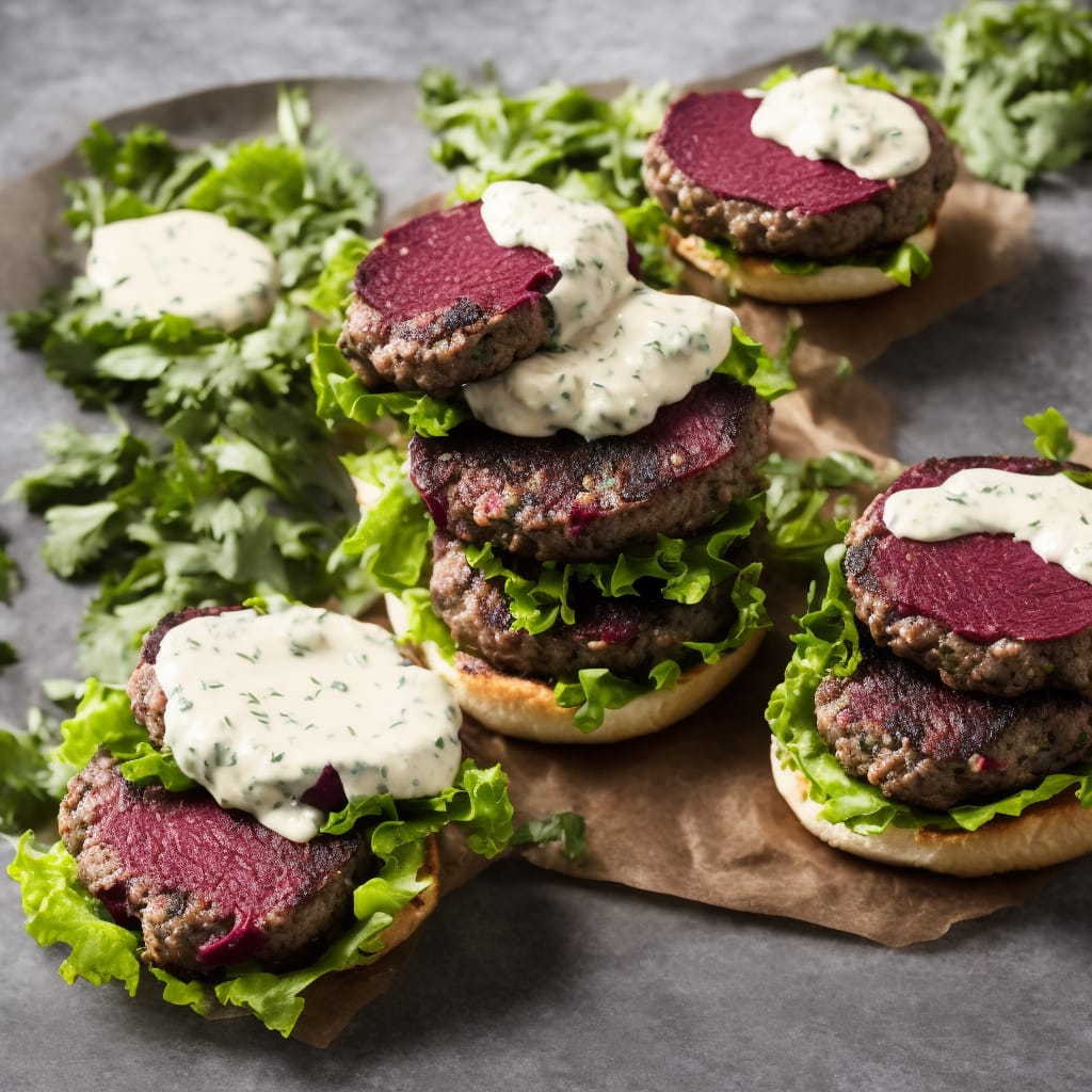 Herby Lamb Burgers with Beetroot Mayo