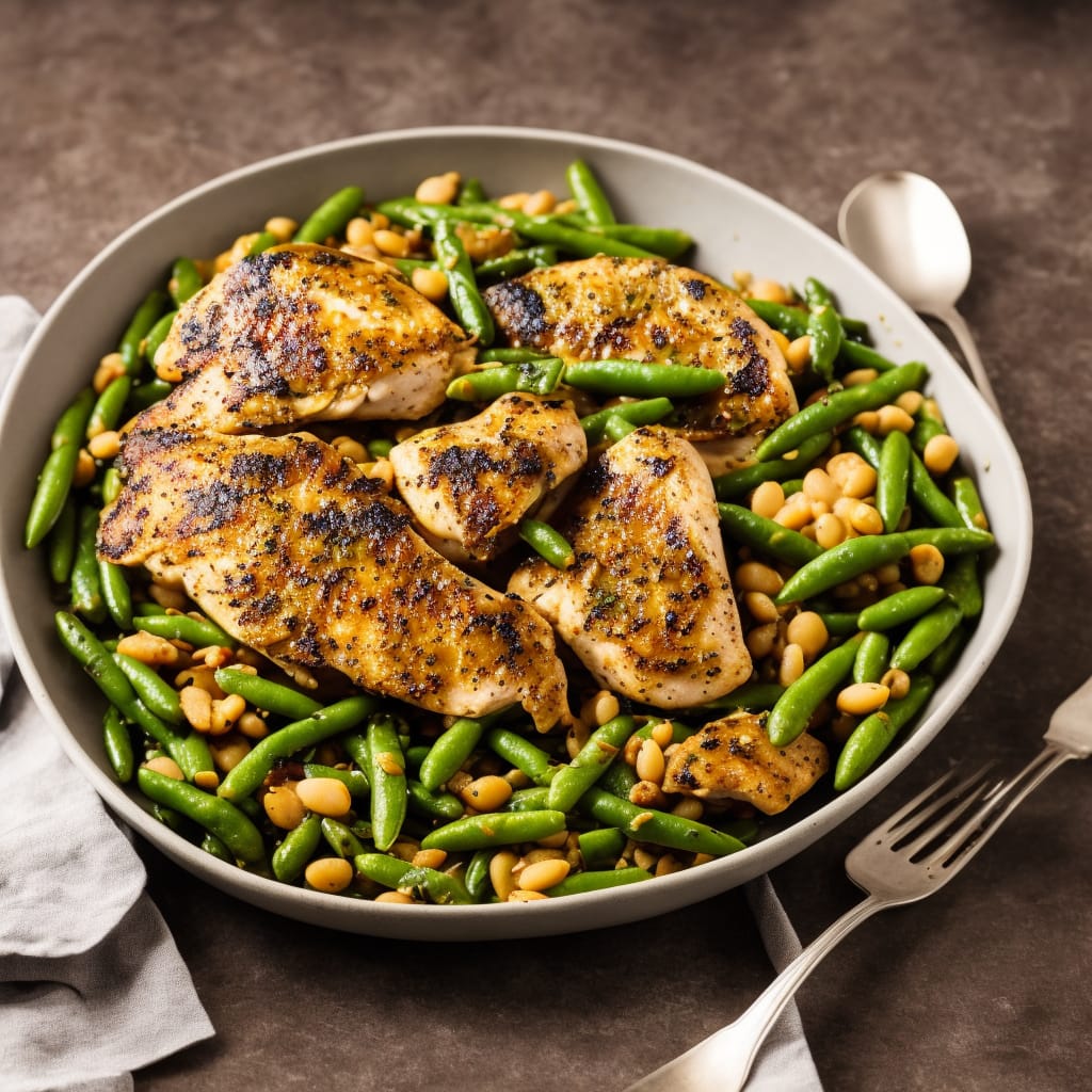 Herby Lemon Chicken with Tuscan Beans