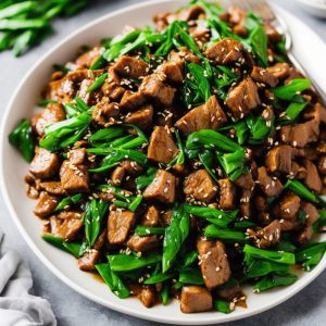 Hoisin Pork with Garlic & Ginger Greens