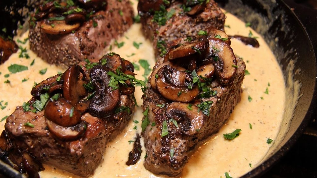 Honey & Mustard Steak with Mushrooms