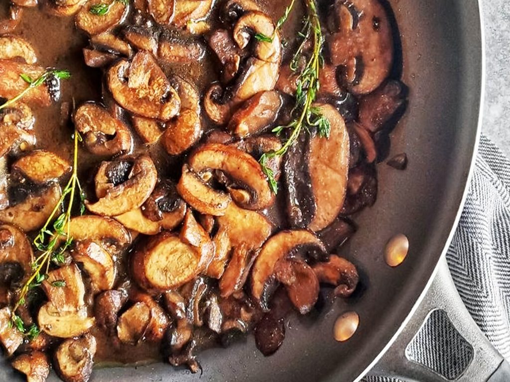 Honey-roast celeriac with mushrooms & thyme