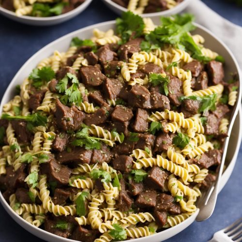 Hot BBQ Beef, Horseradish & Pasta Salad Recipe