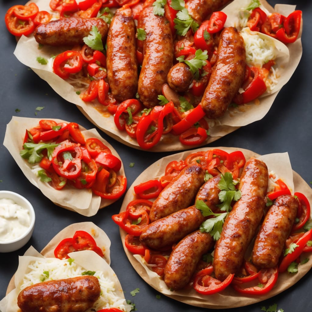 Hot Chicken with Sausages, Tomatoes & Peppers