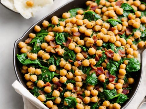 Hot Chickpeas with Spinach & Bacon