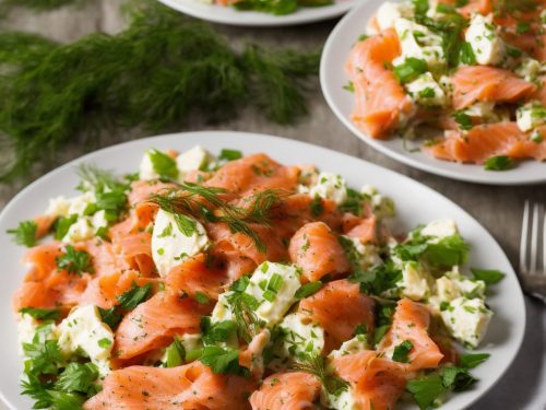 Hot-smoked salmon & potato salad