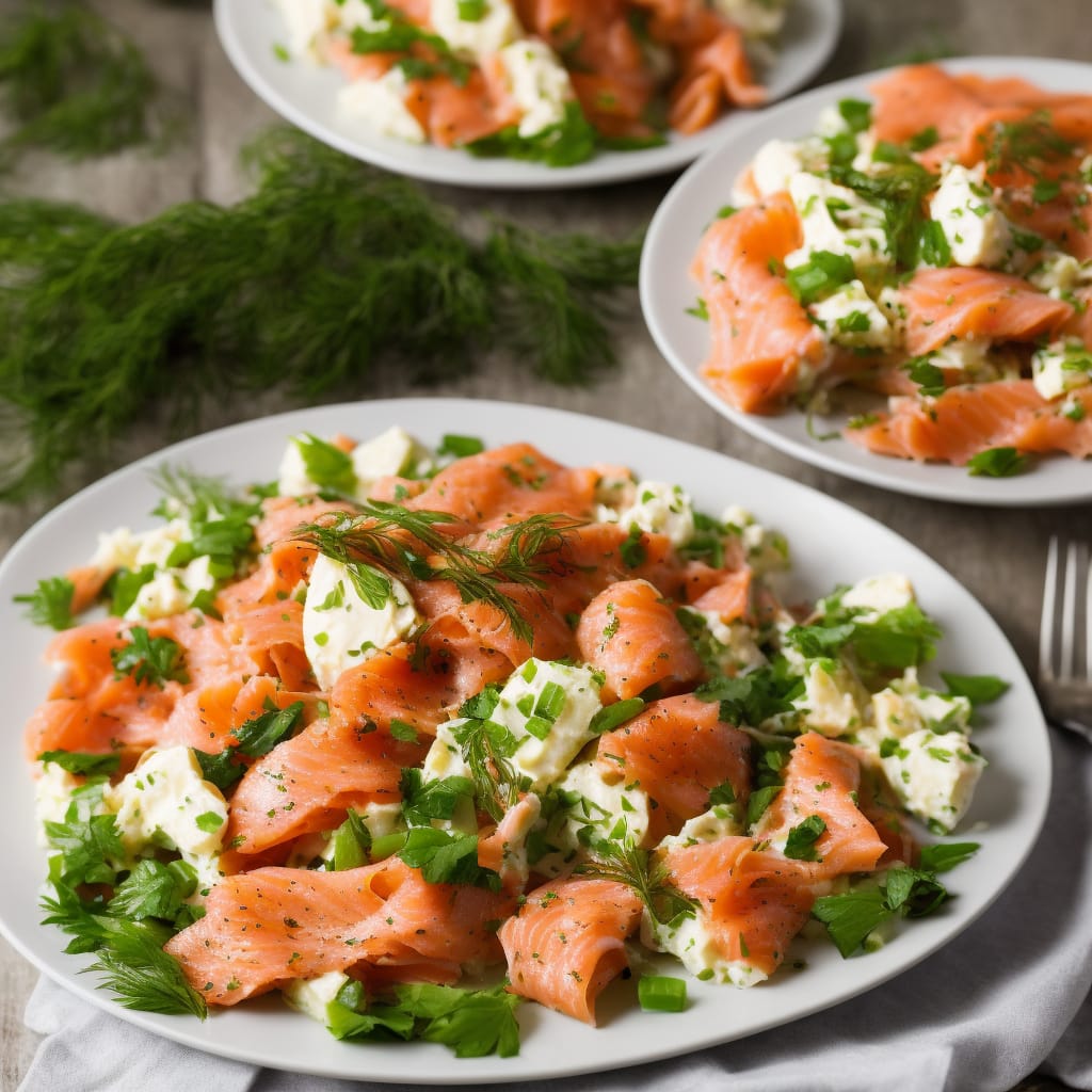 Hot-smoked salmon & potato salad