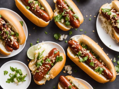 Hotdogs with Sticky Roasted Onions