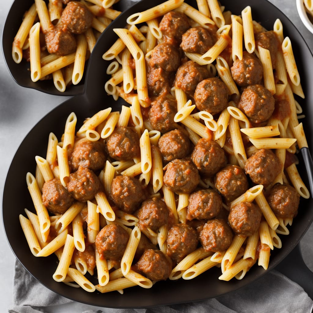 Instant Meatballs with Penne Pasta