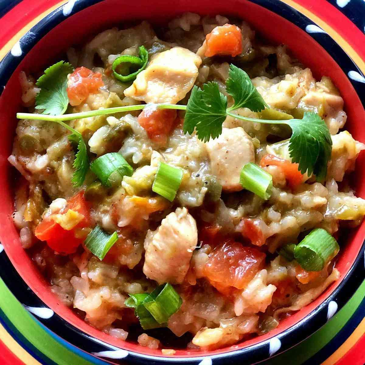 Instant Pot Green Chili Chicken and Rice Recipe