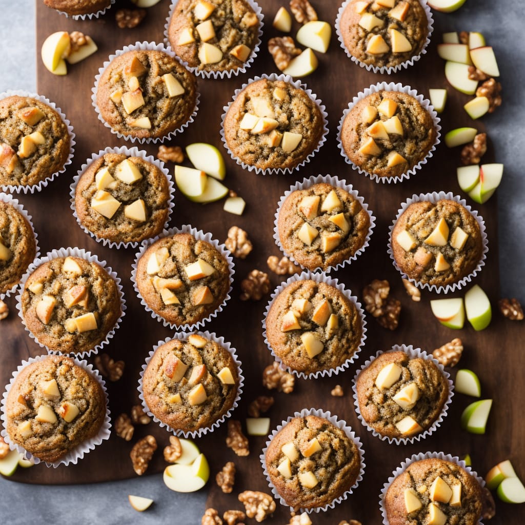 Jumbo Fluffy Walnut Apple Muffins