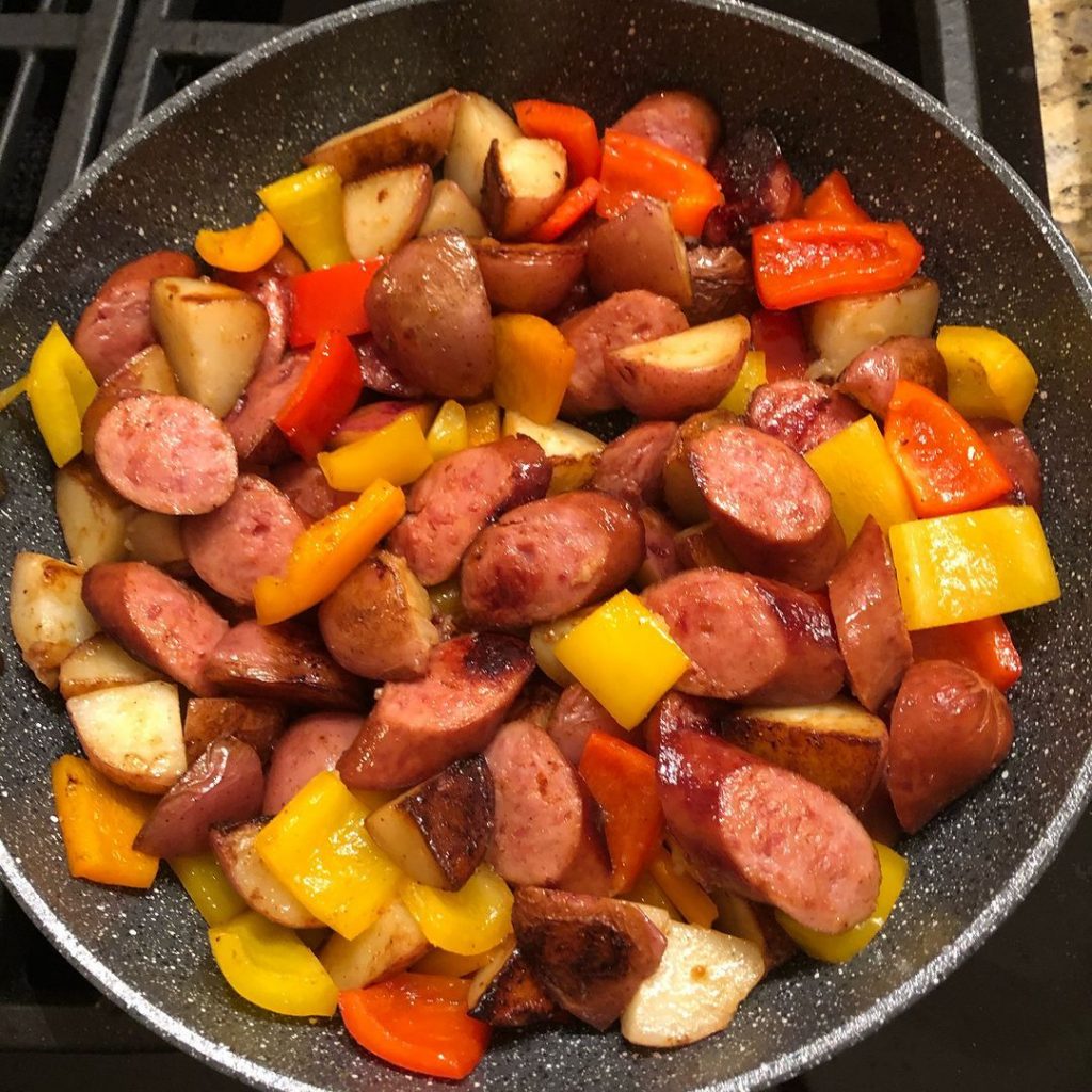 Kielbasa with Peppers and Potatoes Recipe