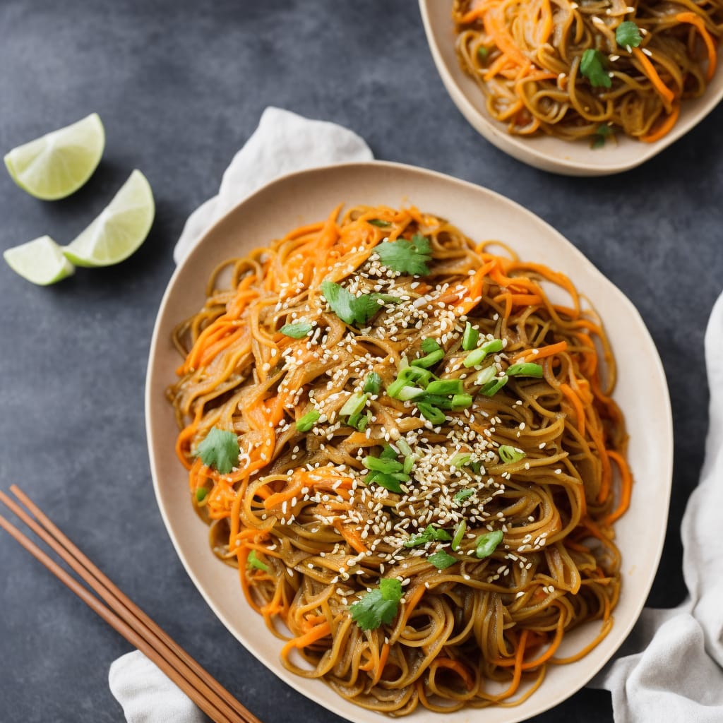 Korean Sweet Potato Noodles (Japchae)