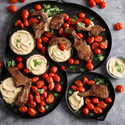 Lamb Chops with Hummus & Roasted Tomatoes Recipe
