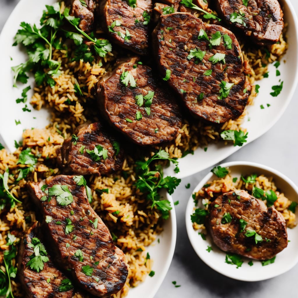 Lamb Steaks with Moroccan Spiced Rice
