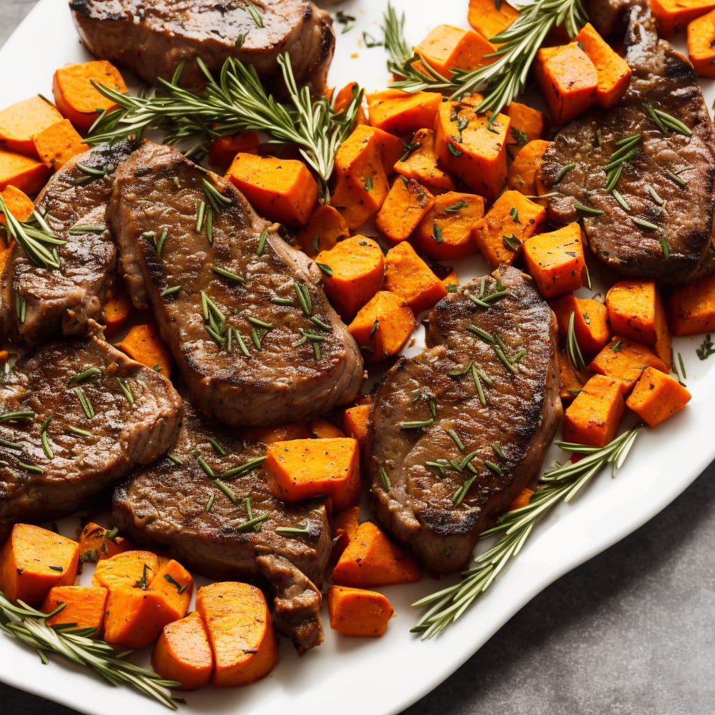 Lamb Steaks with Rosemary Sweet Potatoes