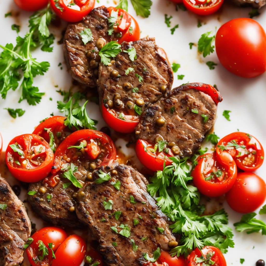 Lamb Steaks with Tomatoes & Olives
