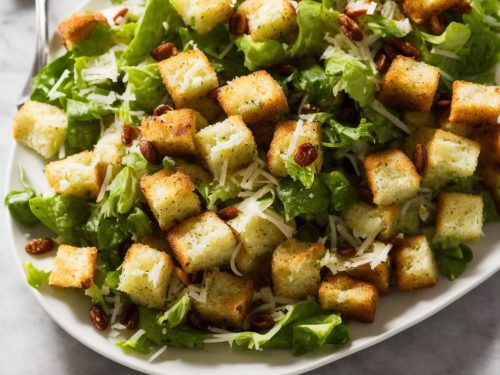 Layered Salad with Parmesan Croutons