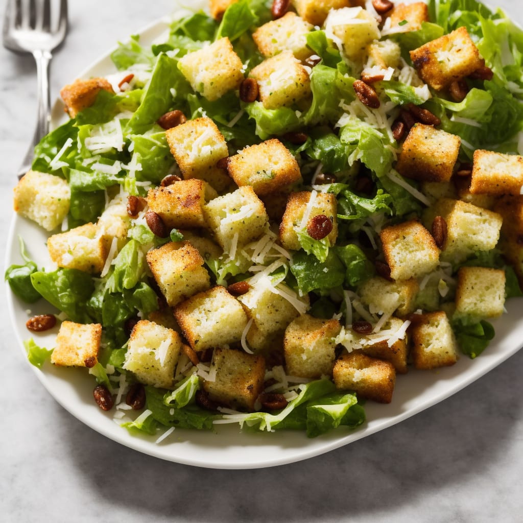 Layered Salad with Parmesan Croutons