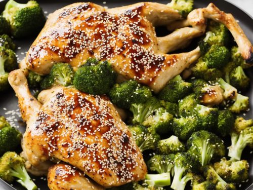 Lemon, broccoli & sesame roast chicken