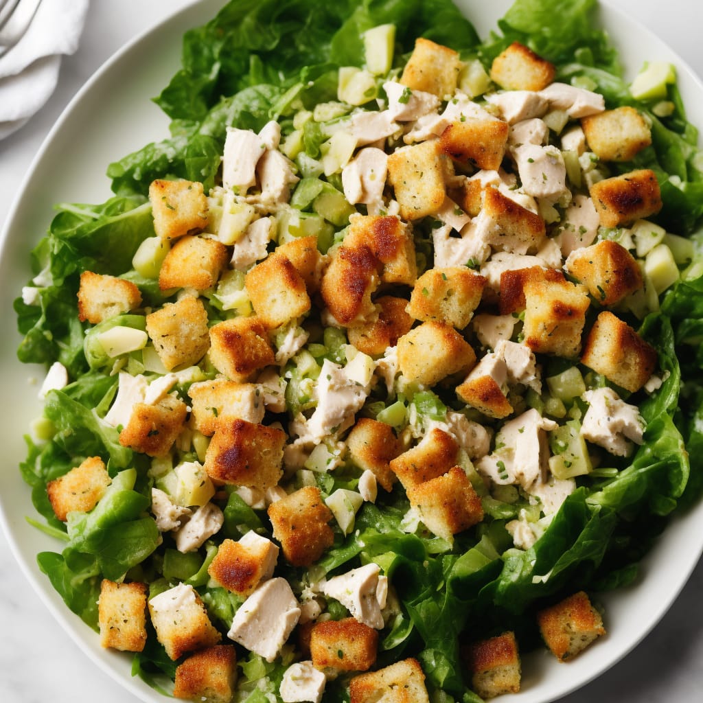 Lemon Chicken Salad with Crunchy Croutons