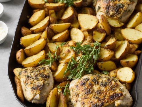 Lemon & Herb Chicken Traybake with Butter Beans & Potato Wedges