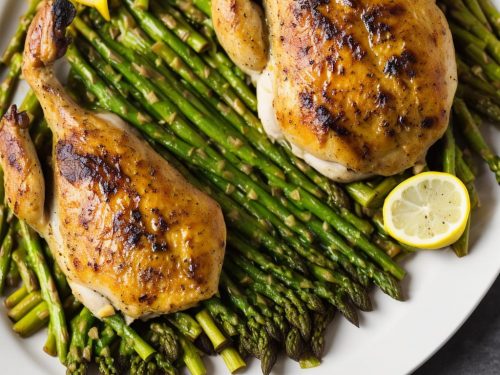 Lemon Roasted Spring Chicken with Asparagus