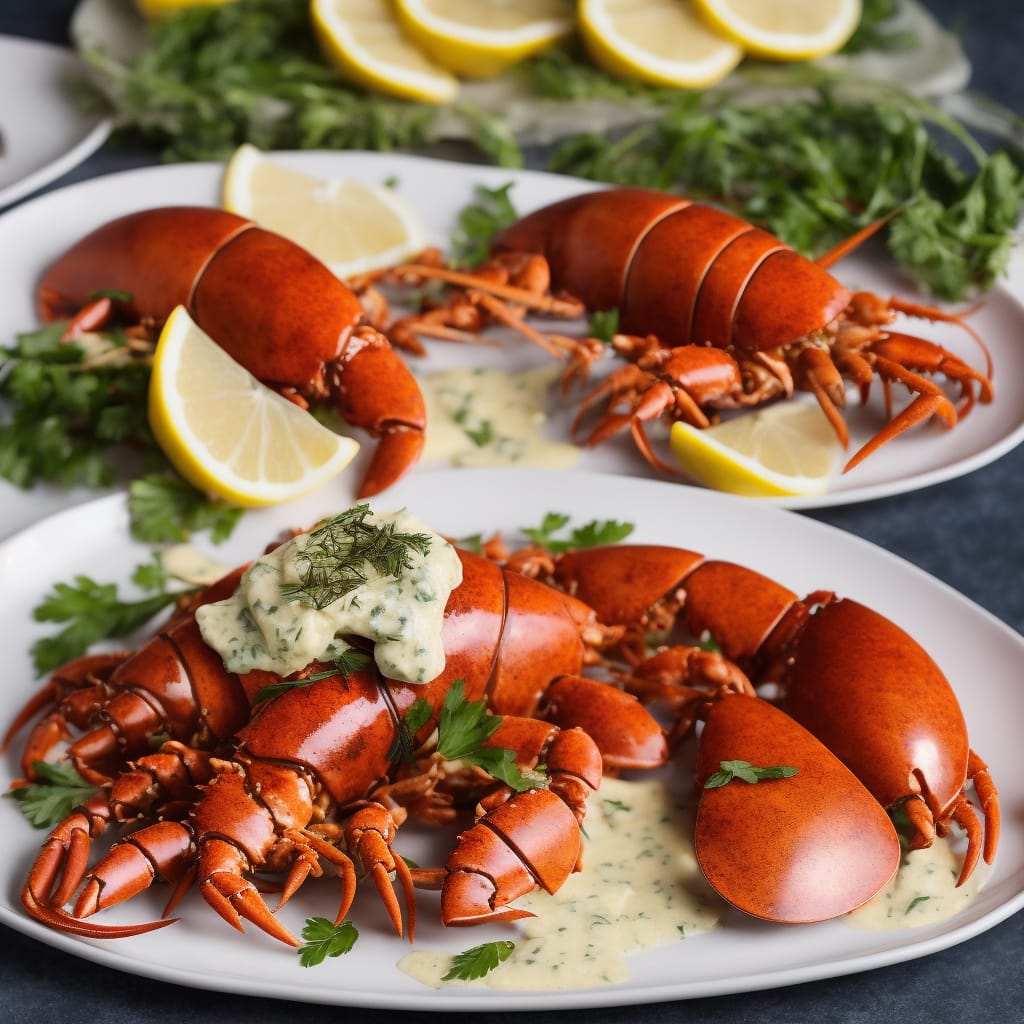 Lobster with Lemon & Herb Butter Sauce