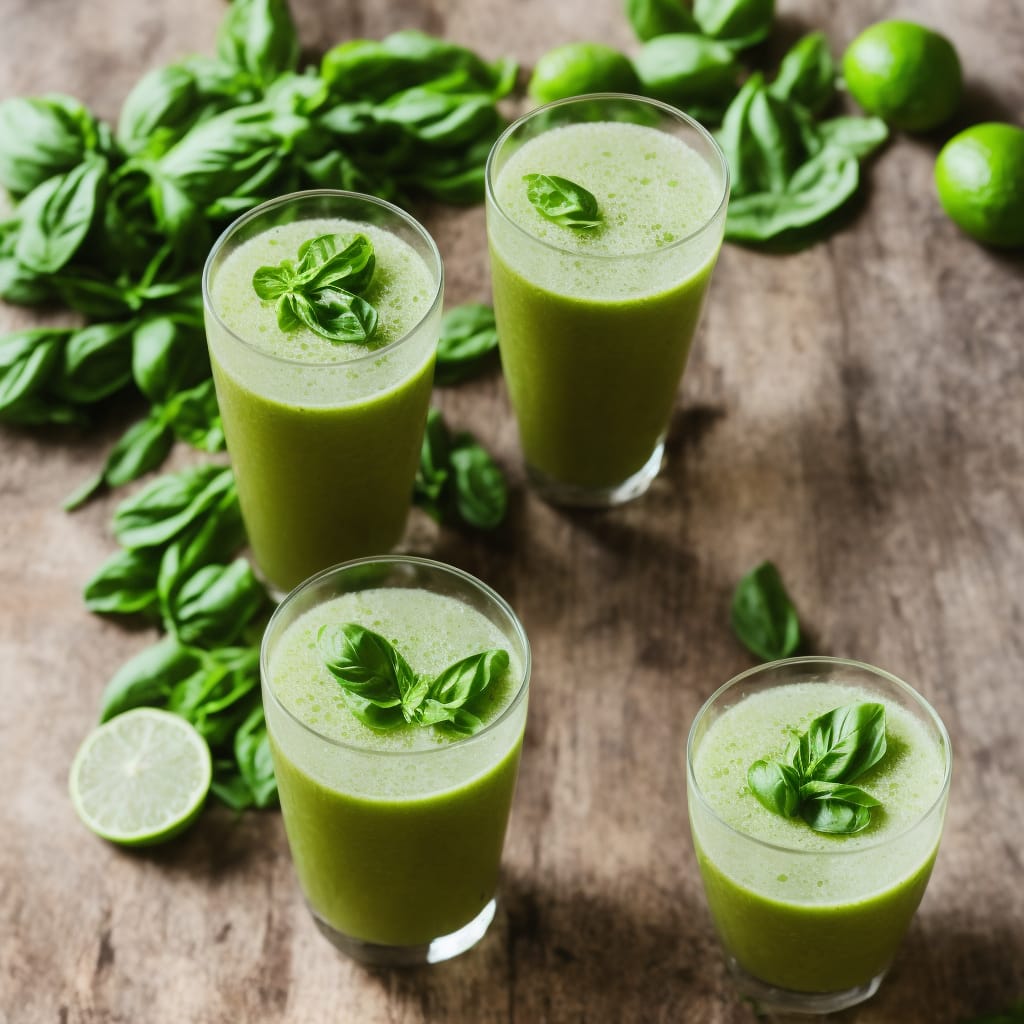 Low-sugar Lime & Basil Green Juice
