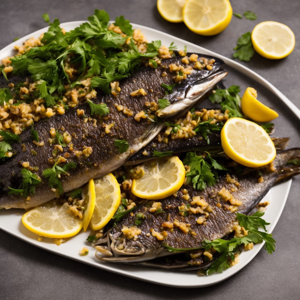 Mackerel with Date, Aubergine & Preserved Lemon Relish