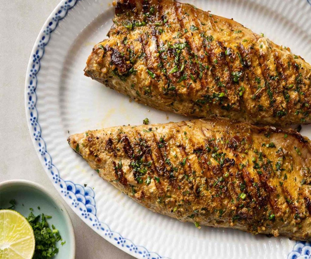 Mackerel with Orange & Harissa Glaze Recipe