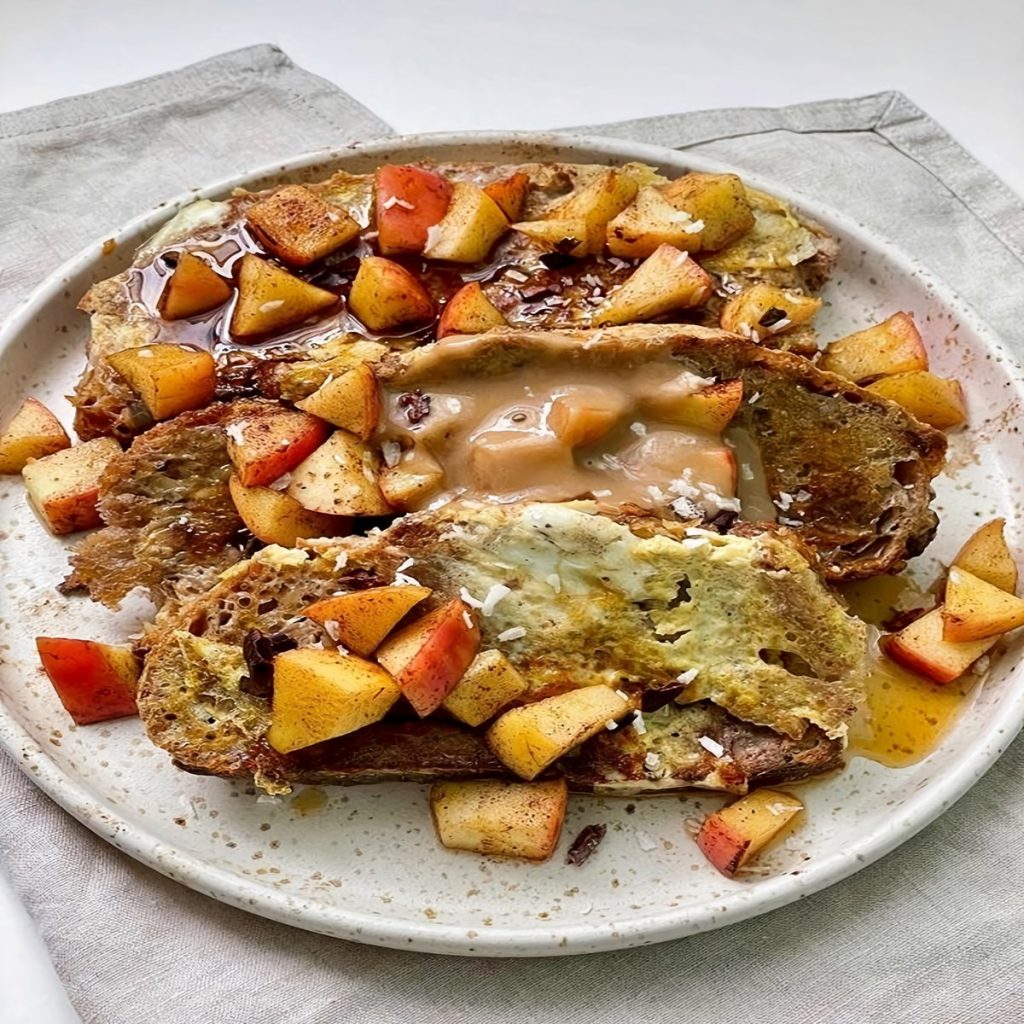 Marmalade & whisky pain perdu with apples