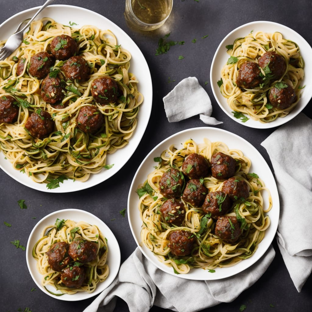 Meatballs with Fennel & Balsamic Beans & Courgette Noodles